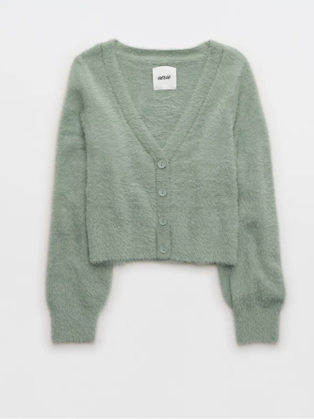 Aerie Fuzzy Cropped Cardigan